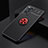 Funda Silicona Carcasa Ultrafina Goma con Magnetico Anillo de dedo Soporte SD2 para Xiaomi Redmi Note 11 Pro 5G Rojo y Negro