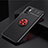 Funda Silicona Carcasa Ultrafina Goma con Magnetico Anillo de dedo Soporte SD2 para Xiaomi Redmi Note 11 SE 5G Rojo y Negro