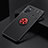 Funda Silicona Carcasa Ultrafina Goma con Magnetico Anillo de dedo Soporte SD2 para Xiaomi Redmi Note 11E Pro 5G Rojo y Negro