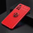 Funda Silicona Carcasa Ultrafina Goma con Magnetico Anillo de dedo Soporte SD2 para Xiaomi Redmi Note 11T 5G Rojo
