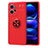 Funda Silicona Carcasa Ultrafina Goma con Magnetico Anillo de dedo Soporte SD2 para Xiaomi Redmi Note 12 4G Rojo