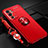 Funda Silicona Carcasa Ultrafina Goma con Magnetico Anillo de dedo Soporte SD3 para OnePlus 9RT 5G Rojo