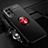 Funda Silicona Carcasa Ultrafina Goma con Magnetico Anillo de dedo Soporte SD3 para Realme Q3 5G Rojo y Negro