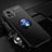 Funda Silicona Carcasa Ultrafina Goma con Magnetico Anillo de dedo Soporte SD3 para Vivo iQOO U3 5G Azul y Negro