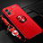 Funda Silicona Carcasa Ultrafina Goma con Magnetico Anillo de dedo Soporte SD3 para Vivo iQOO Z6 5G Rojo