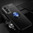 Funda Silicona Carcasa Ultrafina Goma con Magnetico Anillo de dedo Soporte SD3 para Vivo X70 5G Azul y Negro