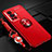Funda Silicona Carcasa Ultrafina Goma con Magnetico Anillo de dedo Soporte SD3 para Vivo X70 Pro 5G Rojo