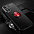 Funda Silicona Carcasa Ultrafina Goma con Magnetico Anillo de dedo Soporte SD3 para Xiaomi Poco M4 Pro 5G Rojo y Negro