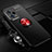 Funda Silicona Carcasa Ultrafina Goma con Magnetico Anillo de dedo Soporte SD3 para Xiaomi Poco X5 5G Rojo y Negro