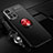 Funda Silicona Carcasa Ultrafina Goma con Magnetico Anillo de dedo Soporte SD3 para Xiaomi Redmi 10 (2022) Rojo y Negro