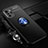 Funda Silicona Carcasa Ultrafina Goma con Magnetico Anillo de dedo Soporte SD3 para Xiaomi Redmi Note 10 Pro 5G Azul y Negro