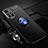 Funda Silicona Carcasa Ultrafina Goma con Magnetico Anillo de dedo Soporte SD3 para Xiaomi Redmi Note 11 4G (2021) Azul y Negro