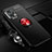 Funda Silicona Carcasa Ultrafina Goma con Magnetico Anillo de dedo Soporte SD3 para Xiaomi Redmi Note 11T Pro+ Plus 5G Rojo y Negro