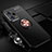 Funda Silicona Carcasa Ultrafina Goma con Magnetico Anillo de dedo Soporte SD3 para Xiaomi Redmi Note 12 5G Oro y Negro