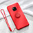 Funda Silicona Carcasa Ultrafina Goma con Magnetico Anillo de dedo Soporte T01 para Huawei Mate 20 Pro Rojo