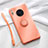 Funda Silicona Carcasa Ultrafina Goma con Magnetico Anillo de dedo Soporte T01 para Huawei Mate 30 Pro Naranja