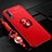 Funda Silicona Carcasa Ultrafina Goma con Magnetico Anillo de dedo Soporte T01 para Samsung Galaxy A70 Rojo