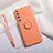 Funda Silicona Carcasa Ultrafina Goma con Magnetico Anillo de dedo Soporte T01 para Xiaomi Mi 10 Naranja