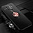 Funda Silicona Carcasa Ultrafina Goma con Magnetico Anillo de dedo Soporte T01 para Xiaomi Redmi 10X 4G Oro y Negro