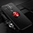 Funda Silicona Carcasa Ultrafina Goma con Magnetico Anillo de dedo Soporte T01 para Xiaomi Redmi 10X 4G Rojo y Negro