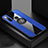 Funda Silicona Carcasa Ultrafina Goma con Magnetico Anillo de dedo Soporte T01 para Xiaomi Redmi Note 8 (2021) Azul