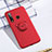 Funda Silicona Carcasa Ultrafina Goma con Magnetico Anillo de dedo Soporte T02 para Huawei Honor 20E Rojo