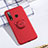 Funda Silicona Carcasa Ultrafina Goma con Magnetico Anillo de dedo Soporte T02 para Huawei Honor 20i Rojo