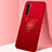 Funda Silicona Carcasa Ultrafina Goma con Magnetico Anillo de dedo Soporte T02 para Oppo F15 Rojo