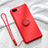 Funda Silicona Carcasa Ultrafina Goma con Magnetico Anillo de dedo Soporte T02 para Oppo R15X Rojo