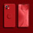 Funda Silicona Carcasa Ultrafina Goma con Magnetico Anillo de dedo Soporte T02 para Xiaomi Mi 11 5G Rojo