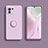 Funda Silicona Carcasa Ultrafina Goma con Magnetico Anillo de dedo Soporte T02 para Xiaomi Mi 11 Lite 5G Purpura Claro