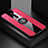 Funda Silicona Carcasa Ultrafina Goma con Magnetico Anillo de dedo Soporte T02 para Xiaomi Redmi K20 Rosa Roja