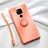 Funda Silicona Carcasa Ultrafina Goma con Magnetico Anillo de dedo Soporte T03 para Huawei Mate 20 X 5G Naranja