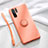 Funda Silicona Carcasa Ultrafina Goma con Magnetico Anillo de dedo Soporte T03 para Huawei P30 Pro Naranja