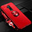 Funda Silicona Carcasa Ultrafina Goma con Magnetico Anillo de dedo Soporte T03 para OnePlus 7T Pro Rojo