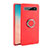 Funda Silicona Carcasa Ultrafina Goma con Magnetico Anillo de dedo Soporte T03 para Samsung Galaxy S10 5G Rojo