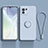 Funda Silicona Carcasa Ultrafina Goma con Magnetico Anillo de dedo Soporte T03 para Xiaomi Mi 11 5G Azul Claro