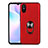 Funda Silicona Carcasa Ultrafina Goma con Magnetico Anillo de dedo Soporte T03 para Xiaomi Redmi 9i Rojo