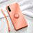 Funda Silicona Carcasa Ultrafina Goma con Magnetico Anillo de dedo Soporte T04 para Huawei P20 Naranja