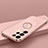 Funda Silicona Carcasa Ultrafina Goma con Magnetico Anillo de dedo Soporte T04 para Samsung Galaxy S23 Ultra 5G Oro Rosa