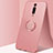 Funda Silicona Carcasa Ultrafina Goma con Magnetico Anillo de dedo Soporte T04 para Xiaomi Mi 9T Rosa