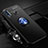 Funda Silicona Carcasa Ultrafina Goma con Magnetico Anillo de dedo Soporte T05 para Huawei Honor 20E Azul y Negro