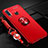Funda Silicona Carcasa Ultrafina Goma con Magnetico Anillo de dedo Soporte T05 para Huawei Honor 20E Rojo