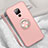 Funda Silicona Carcasa Ultrafina Goma con Magnetico Anillo de dedo Soporte T05 para Huawei Mate 20 X 5G Oro Rosa