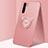 Funda Silicona Carcasa Ultrafina Goma con Magnetico Anillo de dedo Soporte T05 para Oppo A91 Oro Rosa