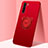 Funda Silicona Carcasa Ultrafina Goma con Magnetico Anillo de dedo Soporte T05 para Oppo F15 Rojo