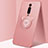 Funda Silicona Carcasa Ultrafina Goma con Magnetico Anillo de dedo Soporte T05 para Xiaomi Mi 9T Pro Rosa