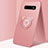 Funda Silicona Carcasa Ultrafina Goma con Magnetico Anillo de dedo Soporte T06 para Samsung Galaxy S10 Plus Rosa