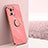 Funda Silicona Carcasa Ultrafina Goma con Magnetico Anillo de dedo Soporte T07 para Xiaomi Mi 11 5G Rosa Roja