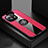 Funda Silicona Carcasa Ultrafina Goma con Magnetico Anillo de dedo Soporte T08 para Xiaomi Mi 11 Lite 5G Rojo